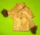VINTAGE BARBIE FOR GOLD N GLAMOUR CLOTHES 1647 FASHION ORIGINAL COAT CRISP MINT!