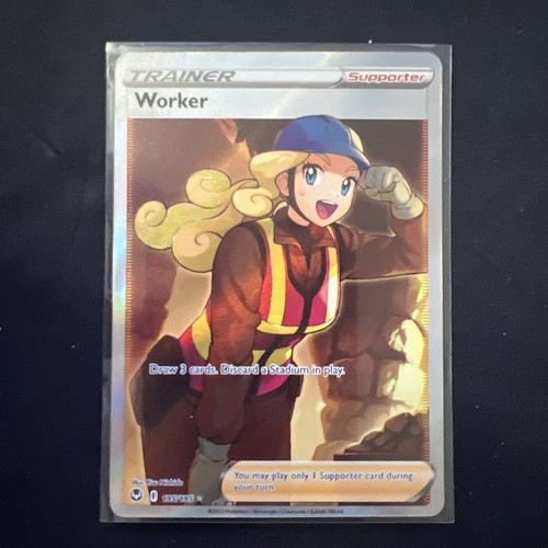 Worker (Full Art) 195/195 Pokemon SWSH12: Silver Tempest Holo Ultra Rare NM