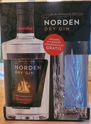 Doornkaat Gin Norden Rarität 44% Vol mit hochwertigem Longdrinkglas