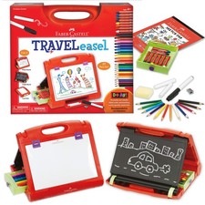 Faber-Castell Do-Art 3-in-1 Travel Easel - 30 Piece Tabletop Easel for Kids w...