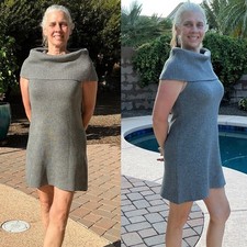 EUC Alice + Olivia Silk Cashmere Silk Cowl Neck Sweater Dress Medium Minimalist