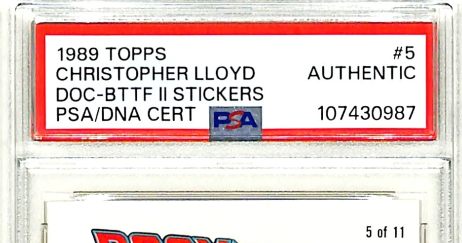 1989 Topps Back To The Future Sticker CHRISTOPHER LLOYD Signed Card PSA/DNA Slab - Image 2 of 3