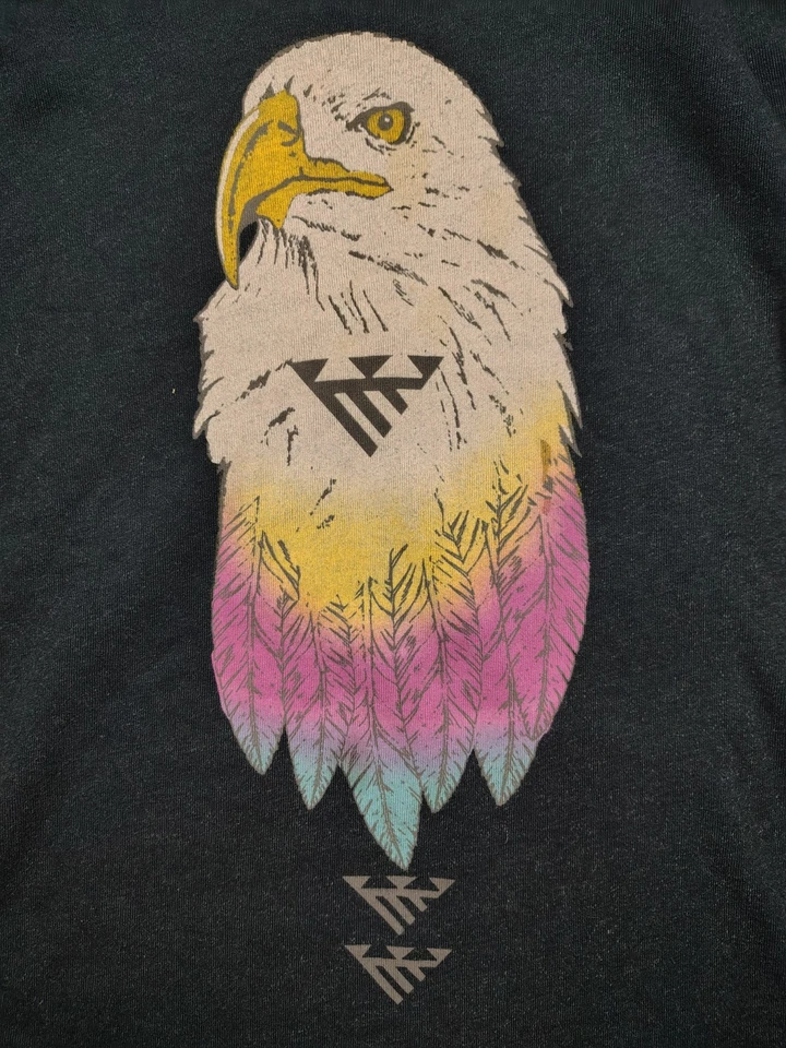 WILDFOX Sudadera con Capucha de Vellón Mujer M Negro Águila Calva Gráfico Pullover Acogedor Estilo EE. UU. Foto 2 de 4