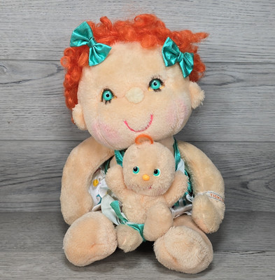Vtg 1985 Kenner Hugga Bunch Doll Tickles Orange Hair Plush With Baby Gigglet Toy