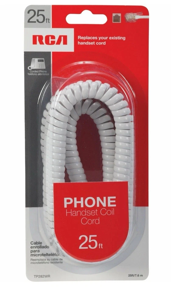RCA TP282WR 25Ft Handset Coil Cord (White) - Image 2 of 3