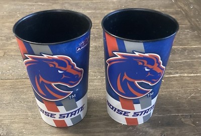 Boise State Broncos NCAA Football 20oz Plastic Cups (Set of 2) Great Condition!