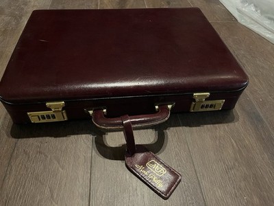 Mark Phillips Leather Briefcase Burgundy