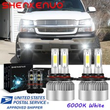 2-sides Combo 6pcs 6000k Cob Led Headlight High Low Beam  Fog Light Bulbs Kits