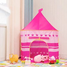 Childrens Kids Round Castle Play Tent, Pink