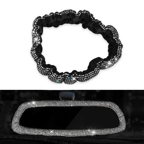 1Pc Bling Faux Crystal Rhinestone Car Rear View Mirror Cover Vehicle Accessories - Picture 2 of 12