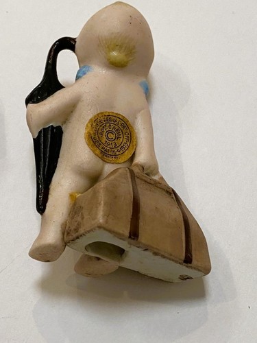 Rose O'Neill Kewpie Antique Bisque Doll Set 2 Size TRAVELER, Orig Sticker 1913 - Picture 7 of 12