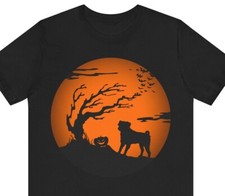 Pug Halloween Shirt Gift for Pug Dog Mom or Dad Black Unisex TShirt Holiday