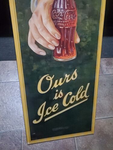 Vintage 90s Coca Cola Wooden Sign "Drink Coca-Cola" Large 35" X 11.5" STORE DECO - Picture 3 of 4