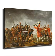 Battle of Culloden 1746 Scottish Highlander Rebellion Poster Canvas Print Art
