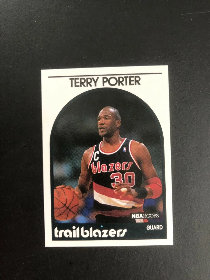 1989 TERRY PORTER NBA Hoops Portland Trailblazers  Basketball Card # 105 - Image 2 of 4