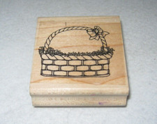Rubber Stamp - Easter Basket with Bow - Large Size