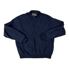 Zero Restriction ZR Navy Blue L/S 1/4 Button Polyester Golf Wind/Rain Pullover L