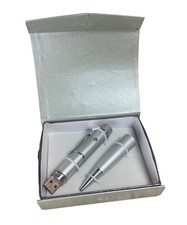 Stylish Ballpoint Pen with USB 2gb memory. Silver Box. Laser Feature.