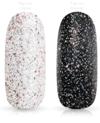 Jolifin LAVENI Shellac-Top-Coat ohne Schwitzschicht magnolia Glitter 10ml #S1219