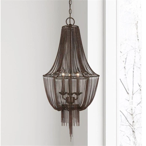 Uttermost Lezzeno 3 Draped Jewelry Chain Chandelier in Dark Bronze - Picture 2 of 3