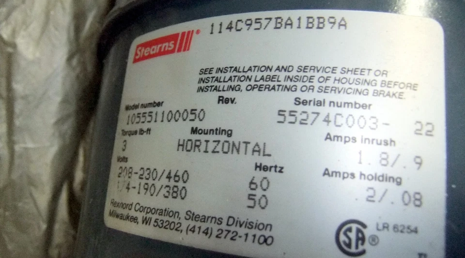 Motor GE 1 HP com freio Stearns 5K49UN8119 - Imagem 3 de 3