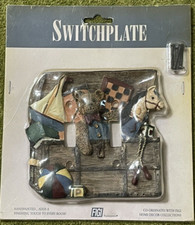 Double Light Switch Plate Kids Room Toy Chest NEW Vintage FIGI Hand Painted