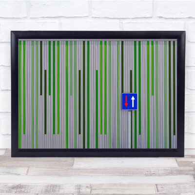 Up Down Pfeil grüne Streifen Gebäude Wandbild Kunstdruck