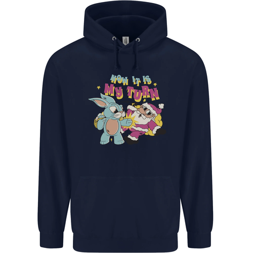 Easter Rabbit vs Santa Claus Funny Bunny Egg Childrens Kids Hoodie - Picture 2 of 88