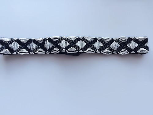 NEW Lady Narrow Pearl Beads sequined Black Elastic Bride Party Waist band Belt - Picture 3 of 11