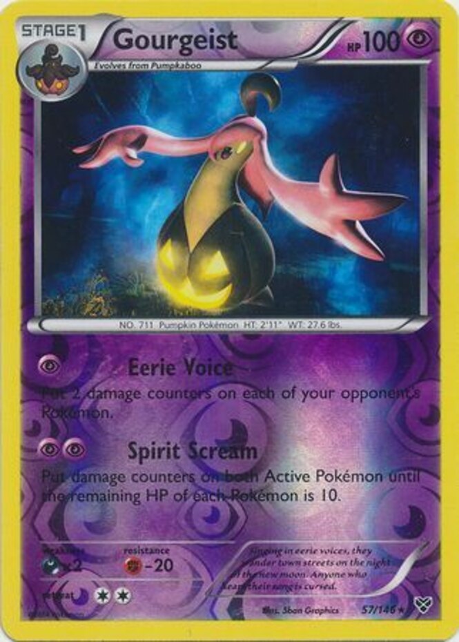 Lightly Played Gourgeist - 57/146 - Holo Rare - Reverse Holo Pokemon XY Base Set