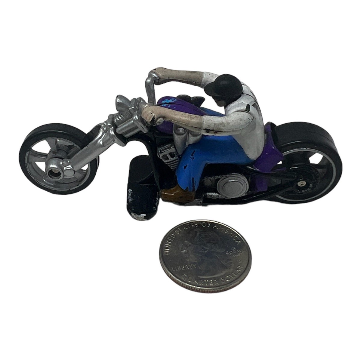 2008 HOT WHEELS = ROCK `N ROAD TRIKE MOTORCYCLE WITH RIDER