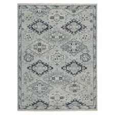 8'10" x 12' Silver Gray Extra Soft Wool Hand Knotted Anatolian Design Rug R64513