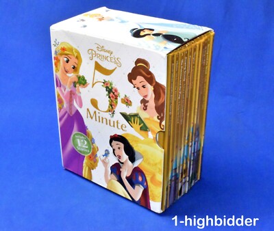 Disney Princess 5 Minute Stories Book Box Set Cinderella Ariel Aurora Tiana Bell