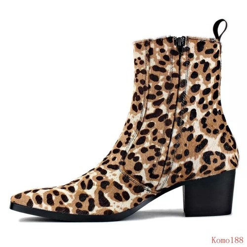 leopard mens boots