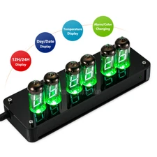 Vintage 6*IV-11(ИВ-11) Vacuum VFD Nixie Tube Clock USB Digital Alarm Desk Clock