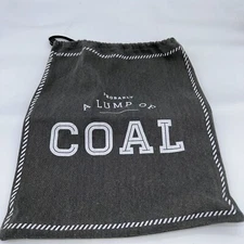Probably a Lump of Coal Santa Sack Gift Bag Christmas Storage 15 x 18" Preowned