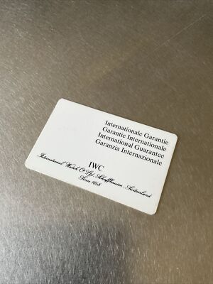 IWC Garantie Karte Blanko / unbenutzt