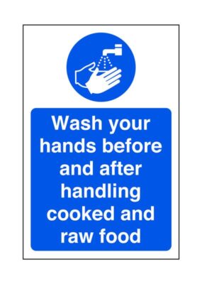 Hände waschen vor und nach dem Umgang mit Koch- und Rohkost - Food Preparatio