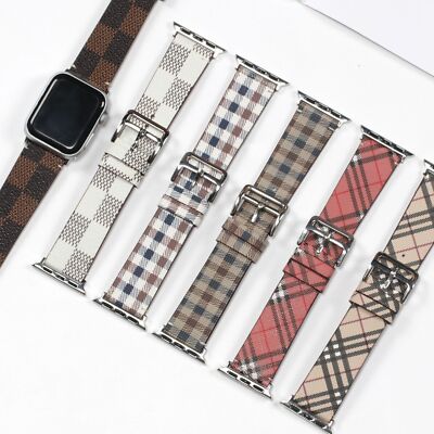 Watch`Armband`Leder`für`Apple`iWatch`Uhr`Serie`6/5/4/3/2`Karomuster`38`40`42`44*