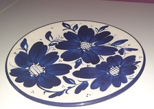 Wandteller 26 cm Blau-Weiß Handgemalt ? Spanisch  Spain Ajuy ? zum Aufhängen
