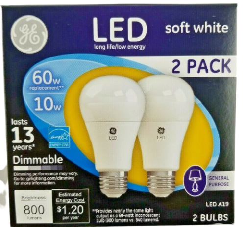 GE Lighting 67591 Dimmable LED A19 Light Bulb with Medium Base, 60 Watt, Sof--v9 - Picture 2 of 2
