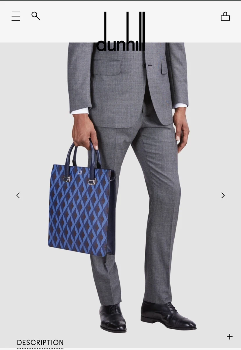 Dunhill CADOGAN unique 100% Full Printed Leather. Blue Engine Turn