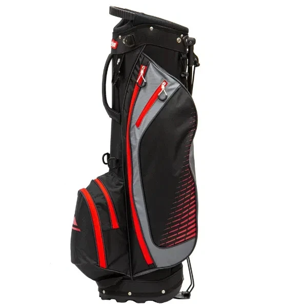 Bolsa de pie de golf Longridge Super Lite negra roja ligera divisor de 8 vías 6 bolsillos Foto 2 de 4