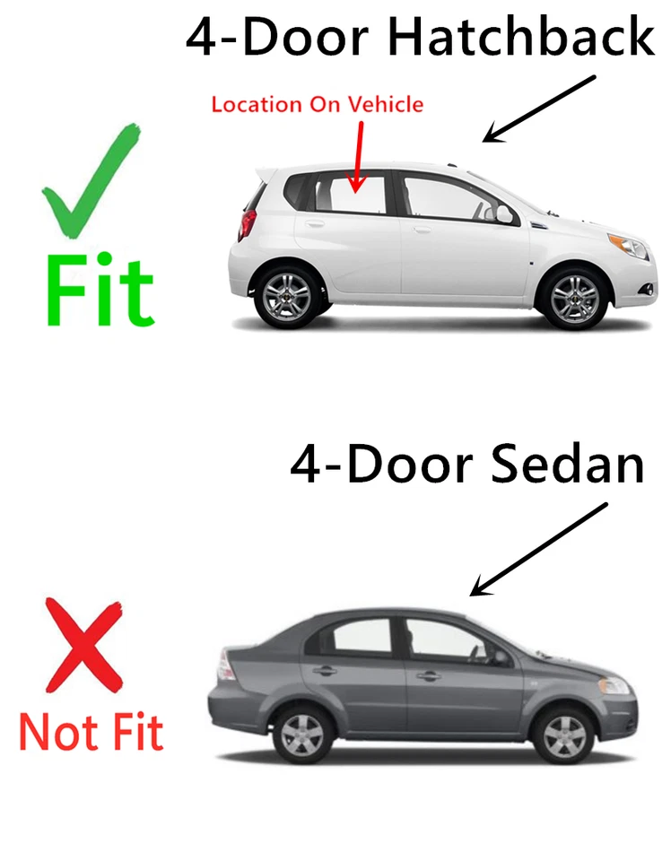 Fits 09-11 Chevrolet Aveo5 4 Dr Hatchback Passenger Right Rear Door Window Glass - Image 2 of 4
