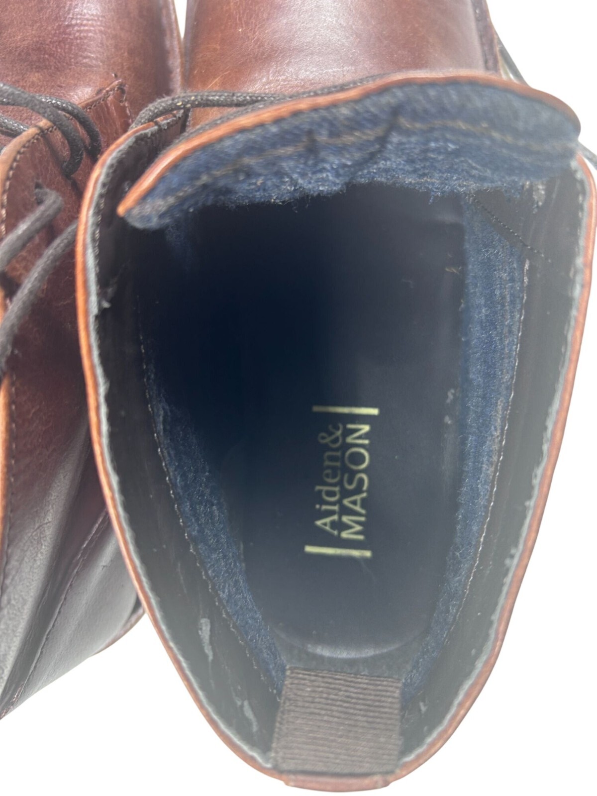 Aiden & Mason Shoes Mens Brown Leather Chukka Boots Size 8 With Crepe Sole