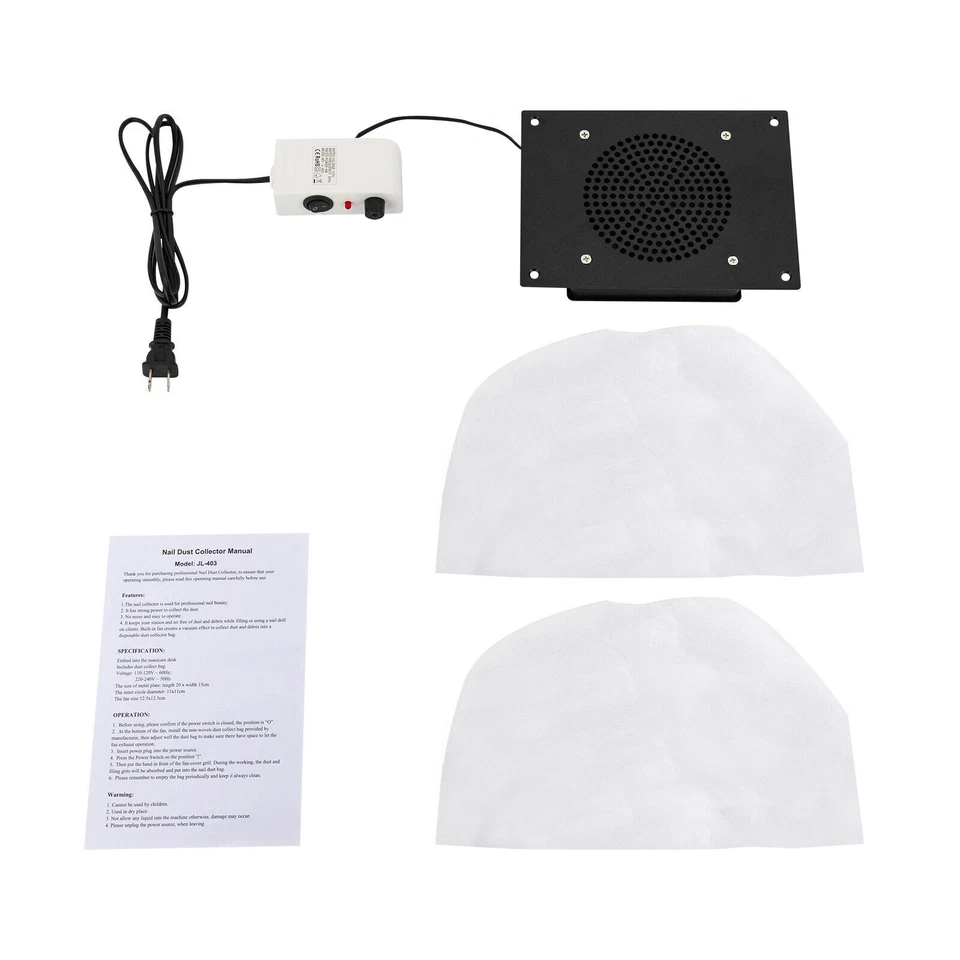 Colector de polvo de uñas eléctrico de alta eficiencia de 6 W colector de polvo de uñas con cable negro Foto 3 de 4