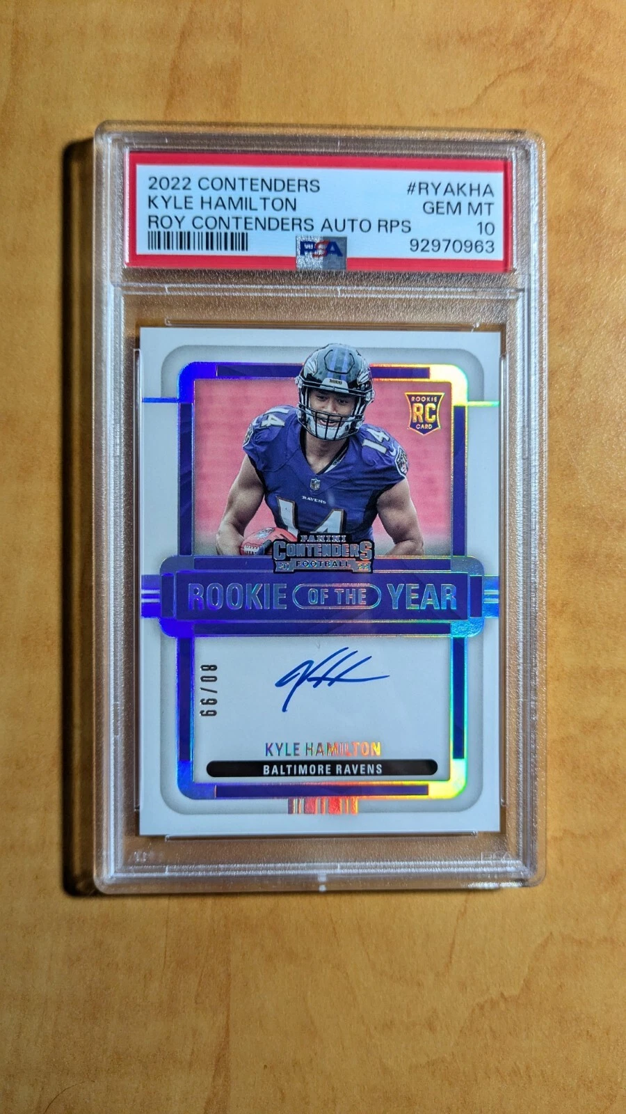 Kyle Hamilton Panini Contenders Rookie of the Year Contenders Autographs Rps #RYAKHA Base