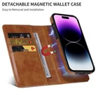 MagSafe Leather Card Wallet Case For iPhone 17 16 15 Pro Max 14 13 12 Flip Stand