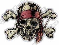 Pirate Face Skull Sailor Jolly Roger Car Bumper Window Vinyl Sticker Decal 5"X4"