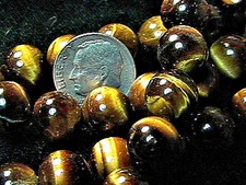 10mm Tiger Eye Round Bead Strand 35 beads per strand